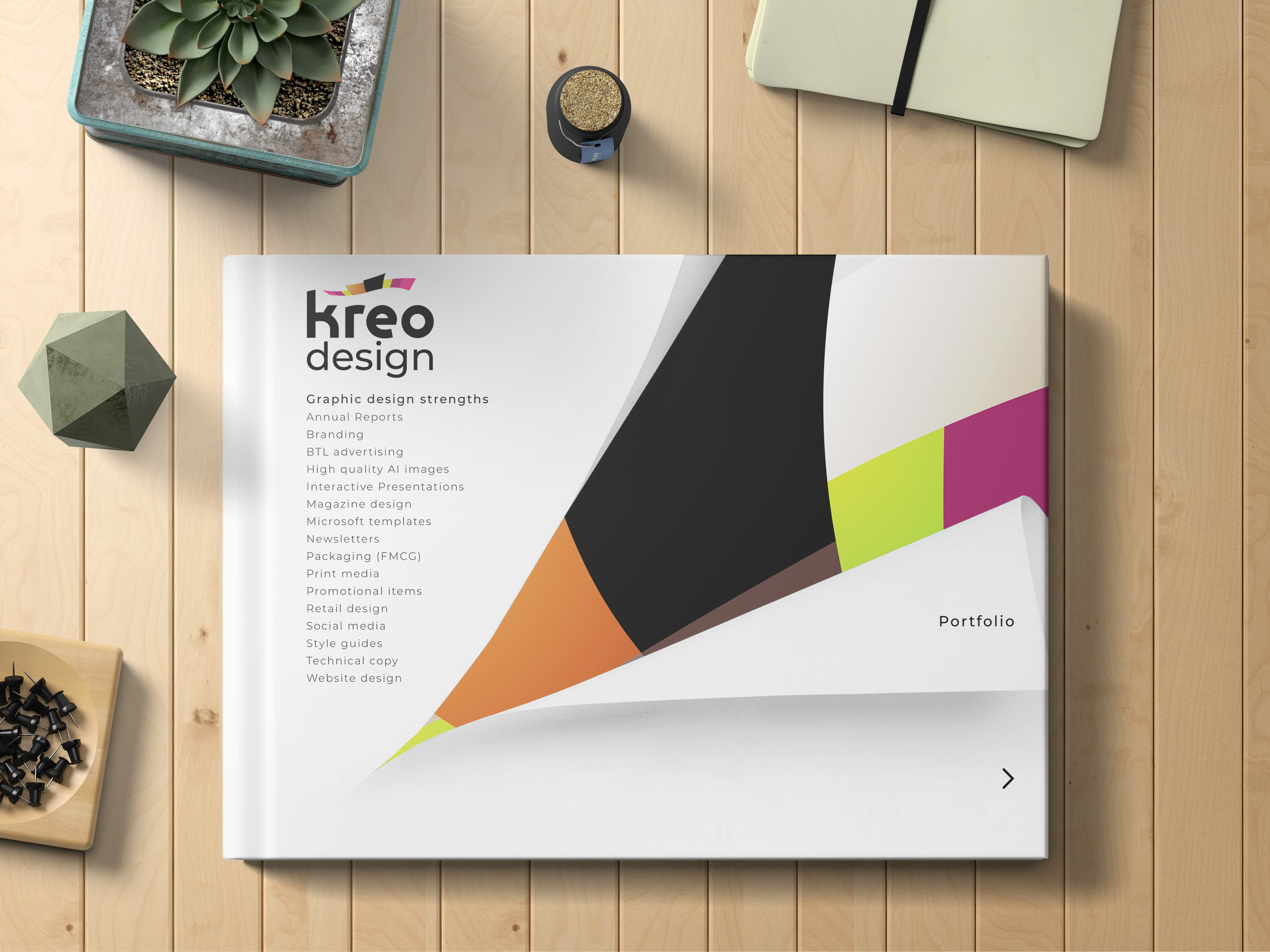 Portfolio mock-up Kreo
